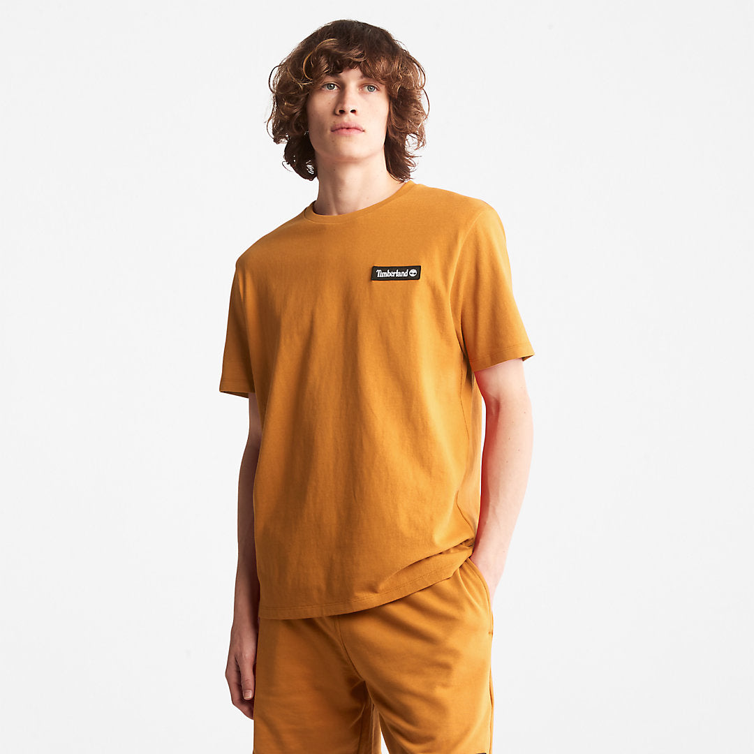 Timberland Mens All Gender Heavyweight Badge T-Shirt in Yellow