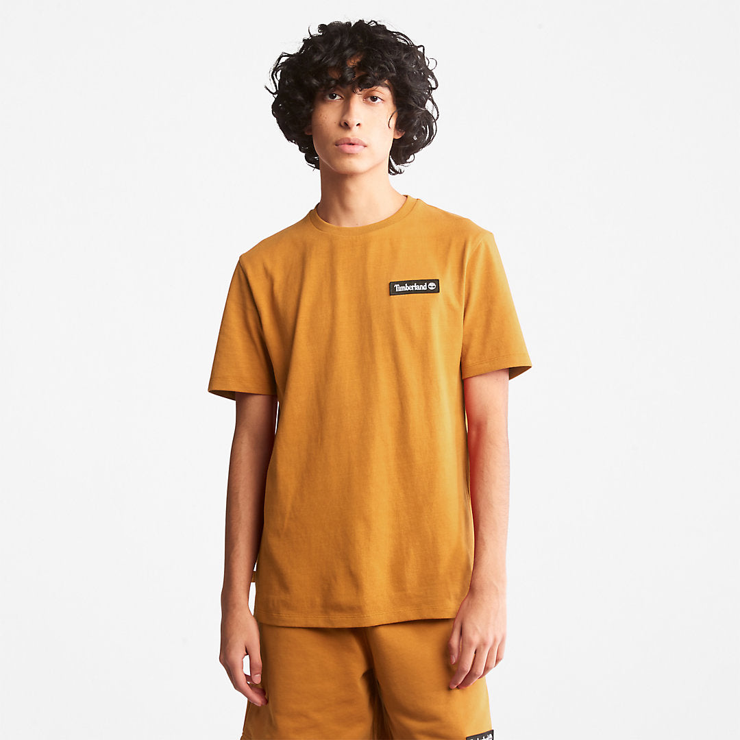 Timberland Mens All Gender Heavyweight Badge T-Shirt in Yellow