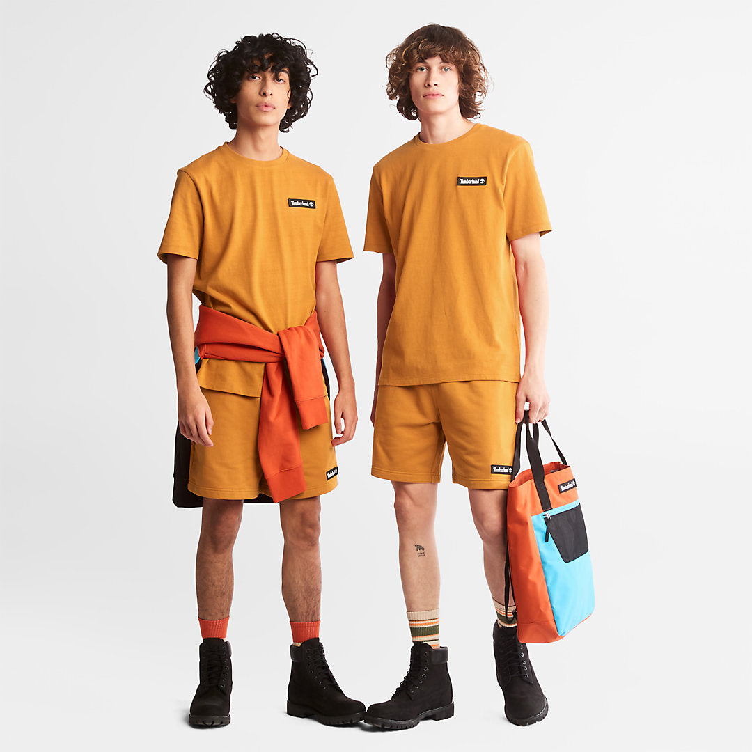 Timberland Mens All Gender Heavyweight Badge T-Shirt in Yellow