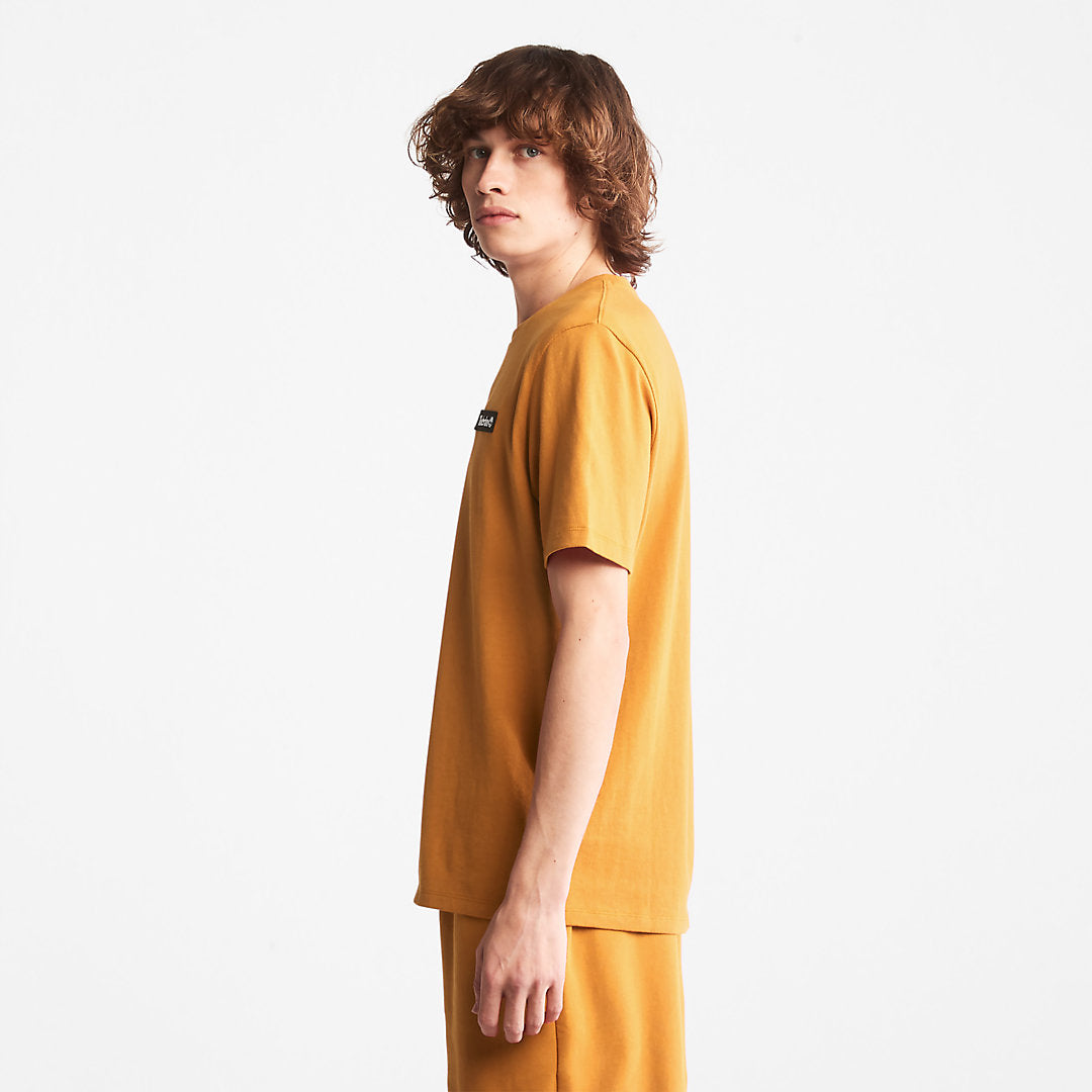 Timberland Mens All Gender Heavyweight Badge T-Shirt in Yellow