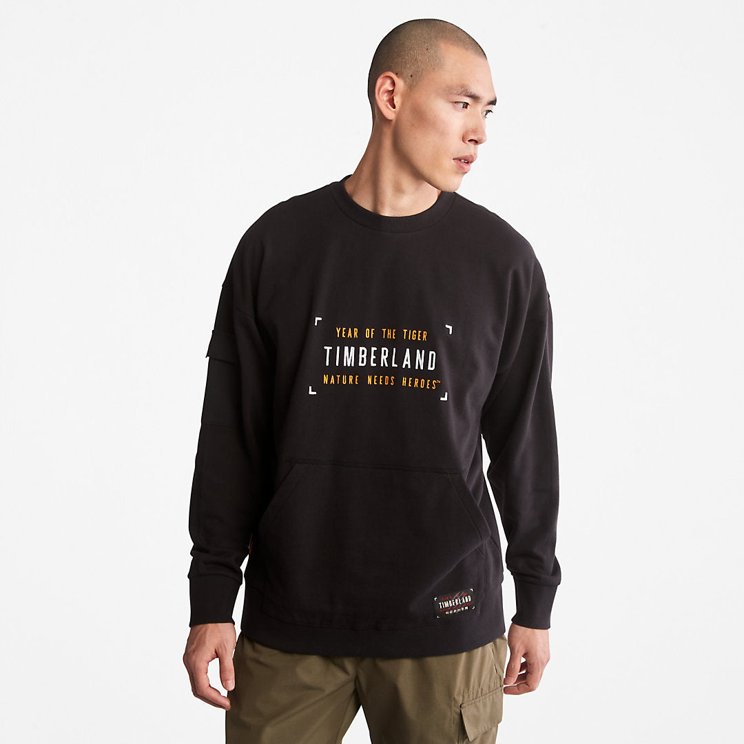 Timberland Mens Year of the Tiger Sweatshirt for Men in Black