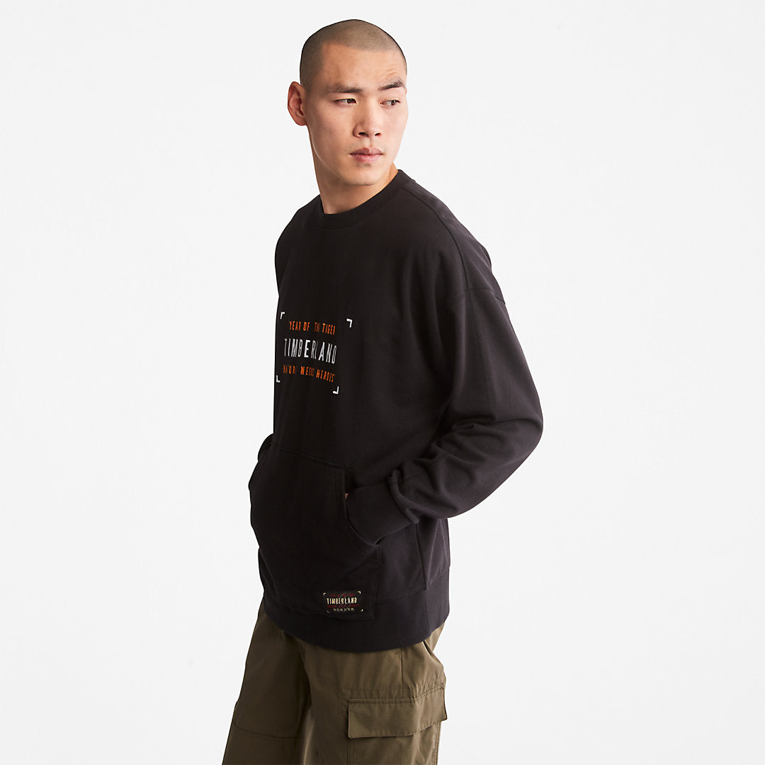 Timberland Mens Year of the Tiger Sweatshirt for Men in Black