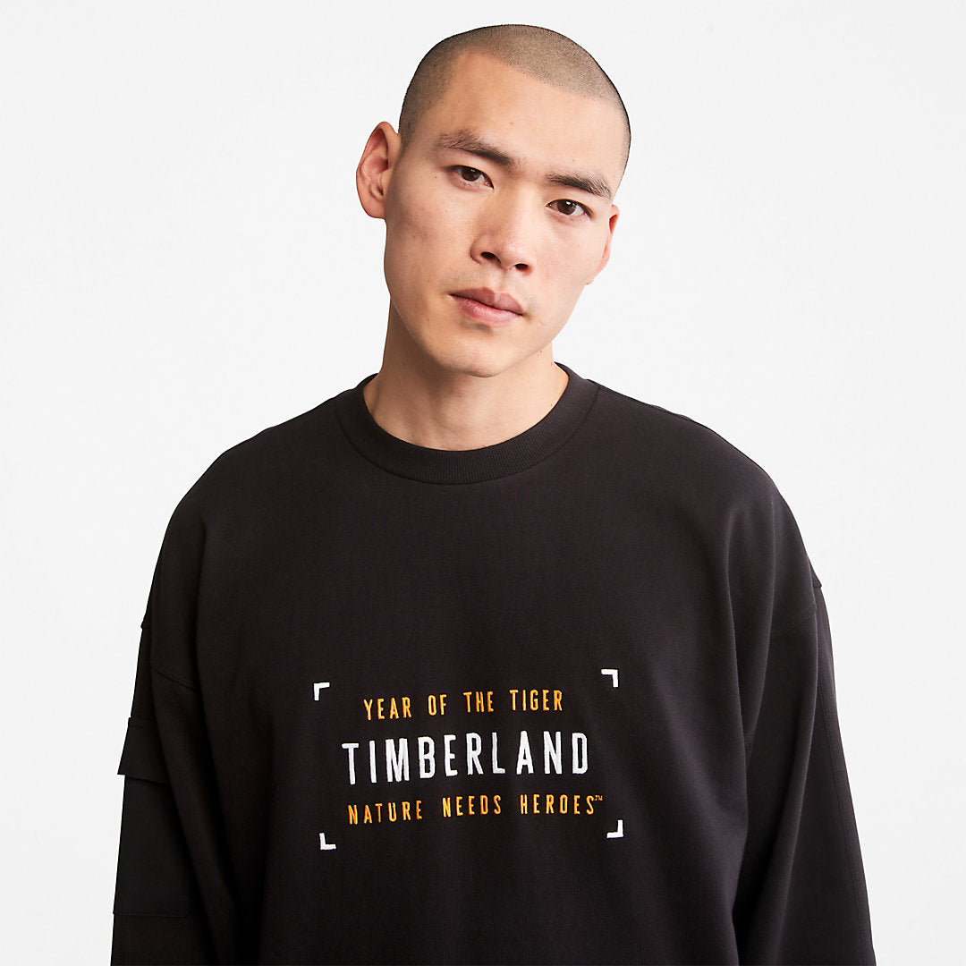 Timberland Mens Year of the Tiger Sweatshirt for Men in Black