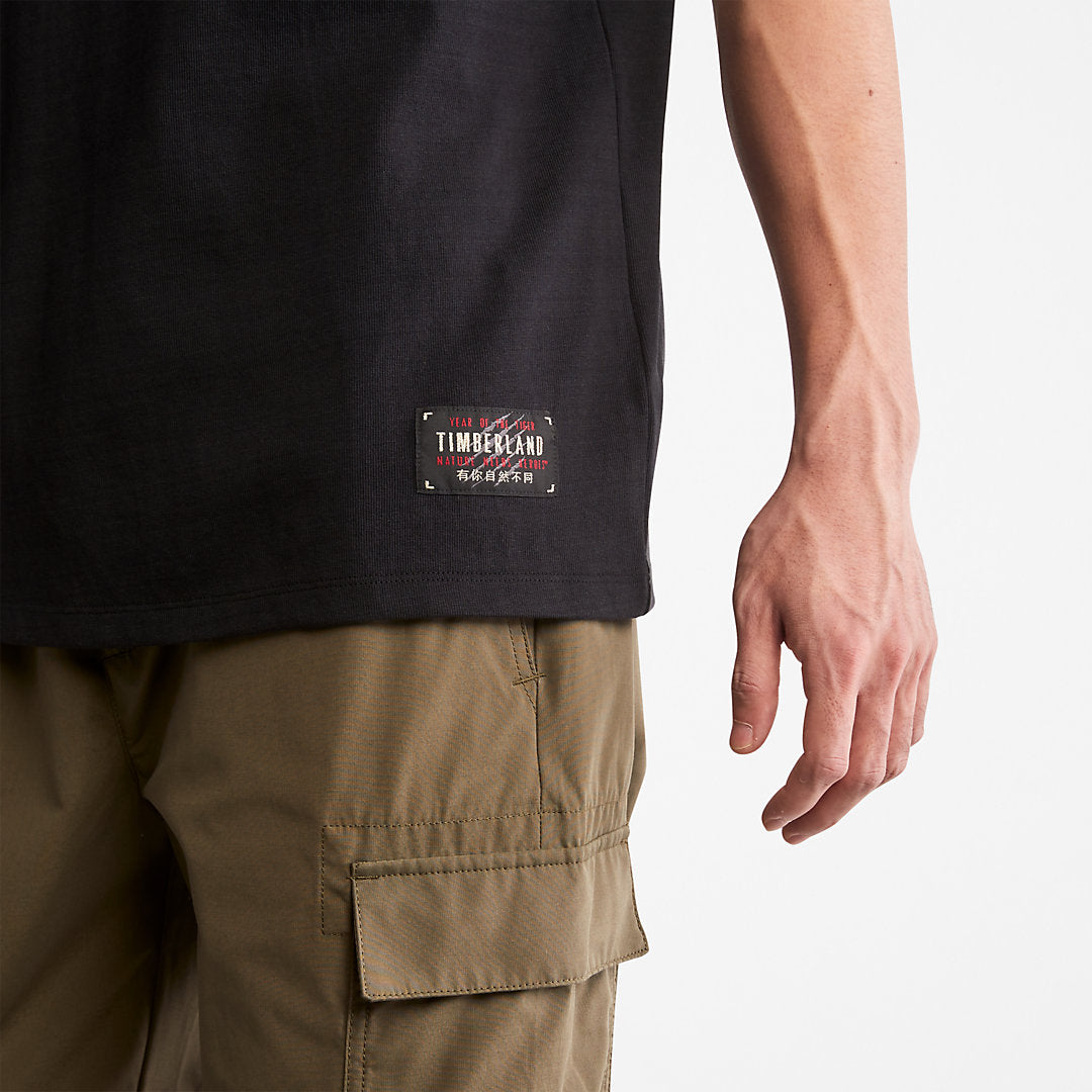 Timberland Mens Year of the Tiger T-Shirt for Men in Black