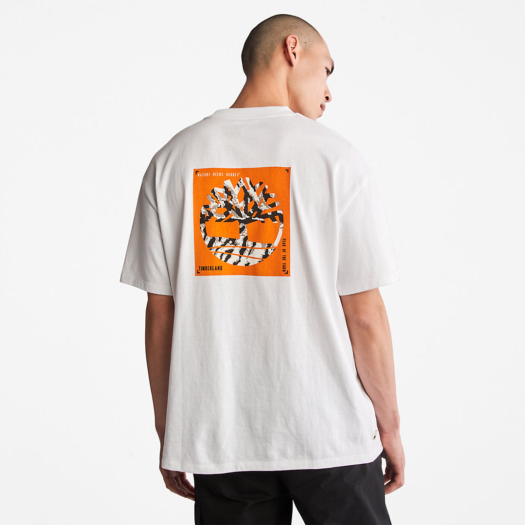 Timberland Mens Year of the Tiger T-Shirt for Men in White