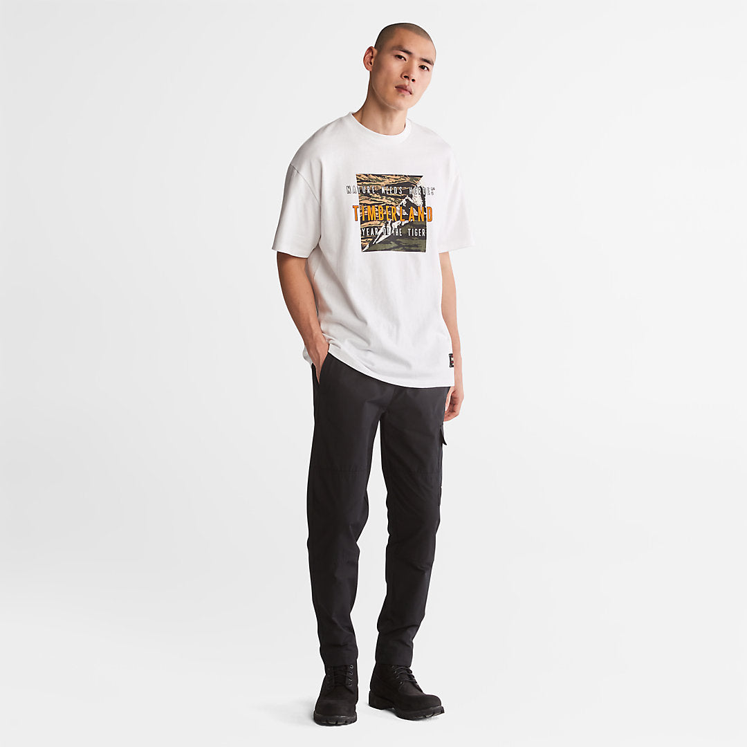 Timberland Mens Year of the Tiger T-Shirt for Men in White