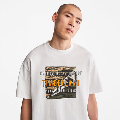 Timberland Mens Year of the Tiger T-Shirt for Men in White