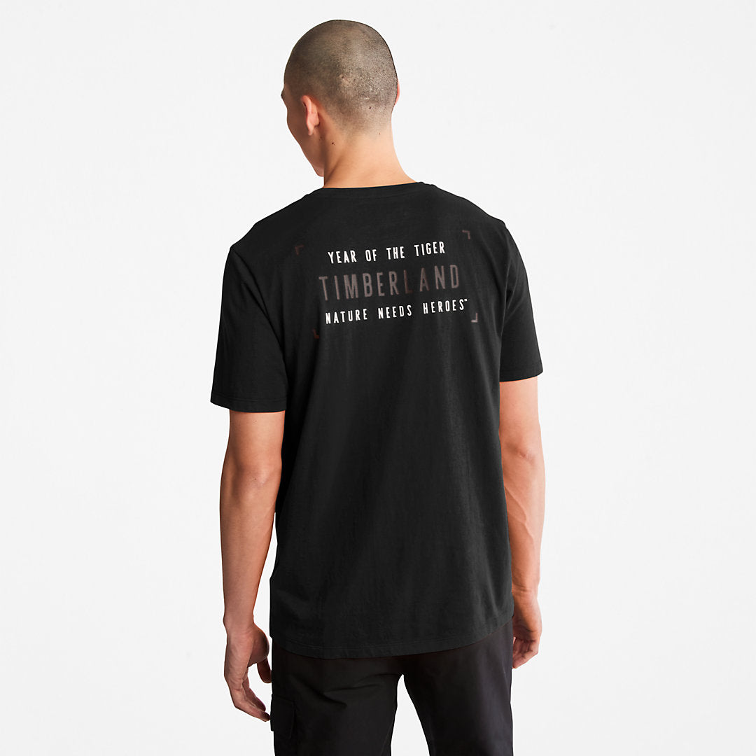 Timberland Mens Year of the Tiger T-Shirt for Men in Black