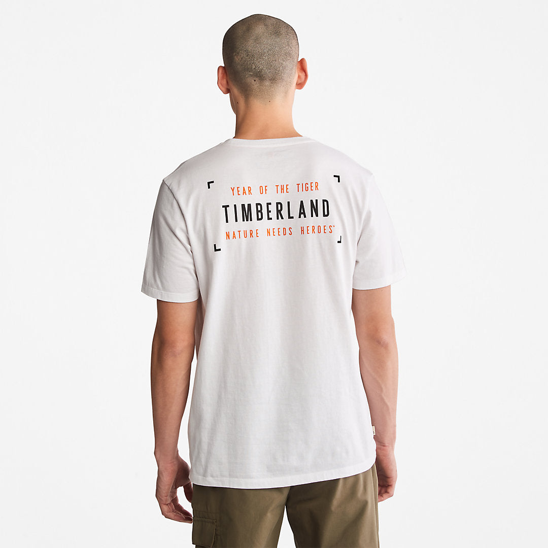 Timberland Mens Year of the Tiger T-Shirt for Men in White
