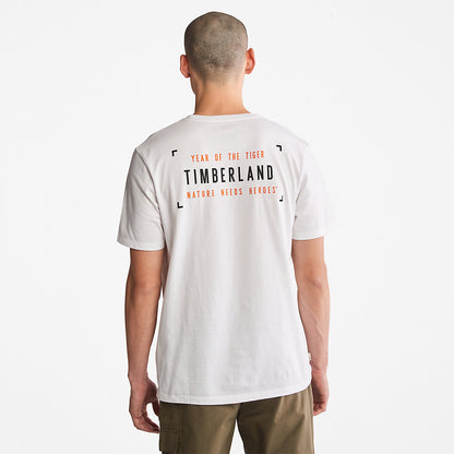 Timberland Mens Year of the Tiger T-Shirt for Men in White