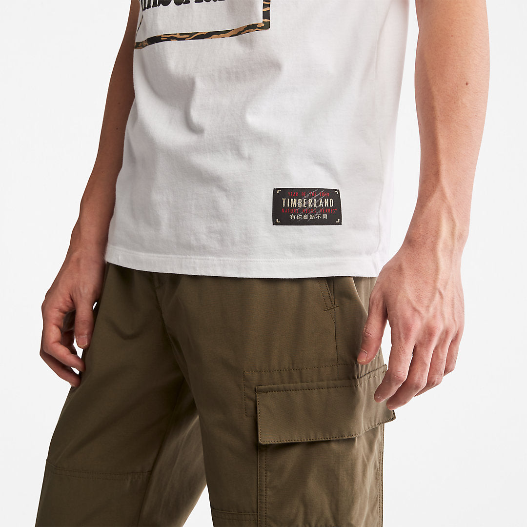 Timberland Mens Year of the Tiger T-Shirt for Men in White