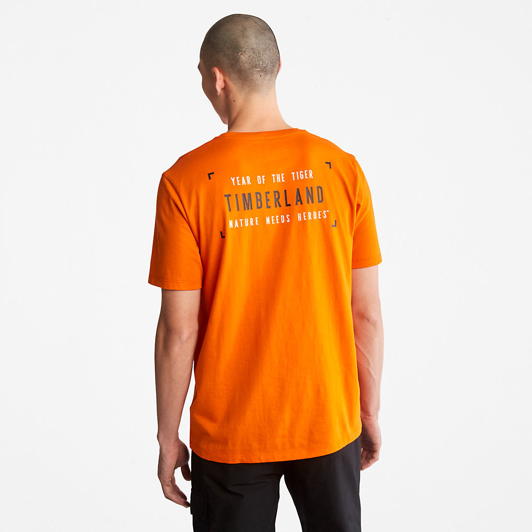 Timberland Mens Year of the Tiger T-Shirt for Men in Orange