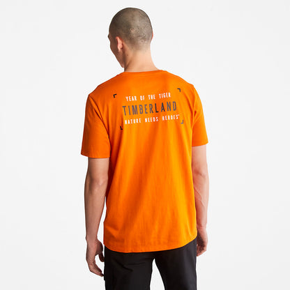 Timberland Mens Year of the Tiger T-Shirt for Men in Orange