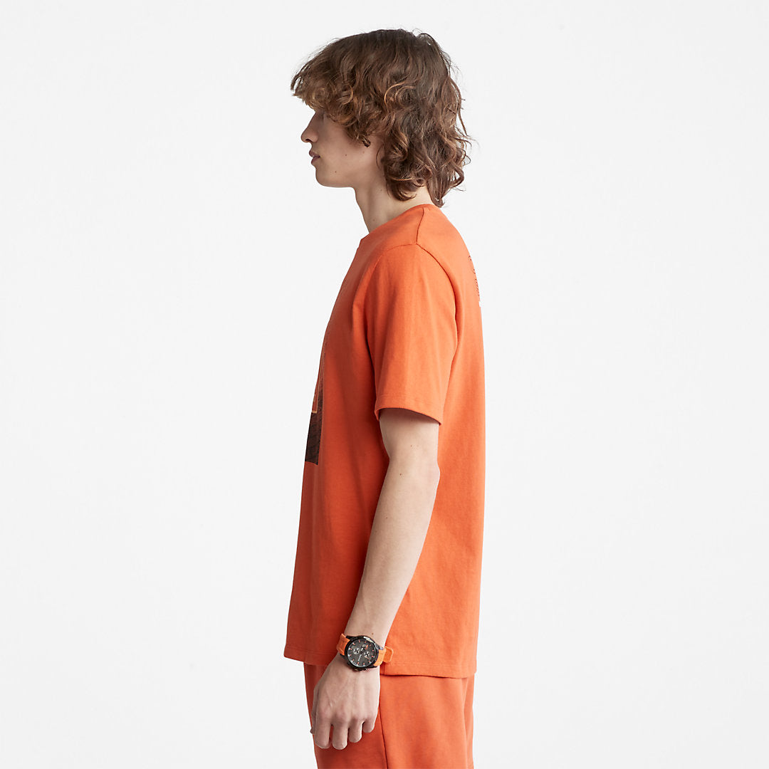Timberland Mens Outdoor Archive T-Shirt for Men in Orange