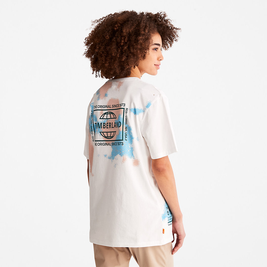 Timberland Mens Paint Graphic T-Shirt for Men in White