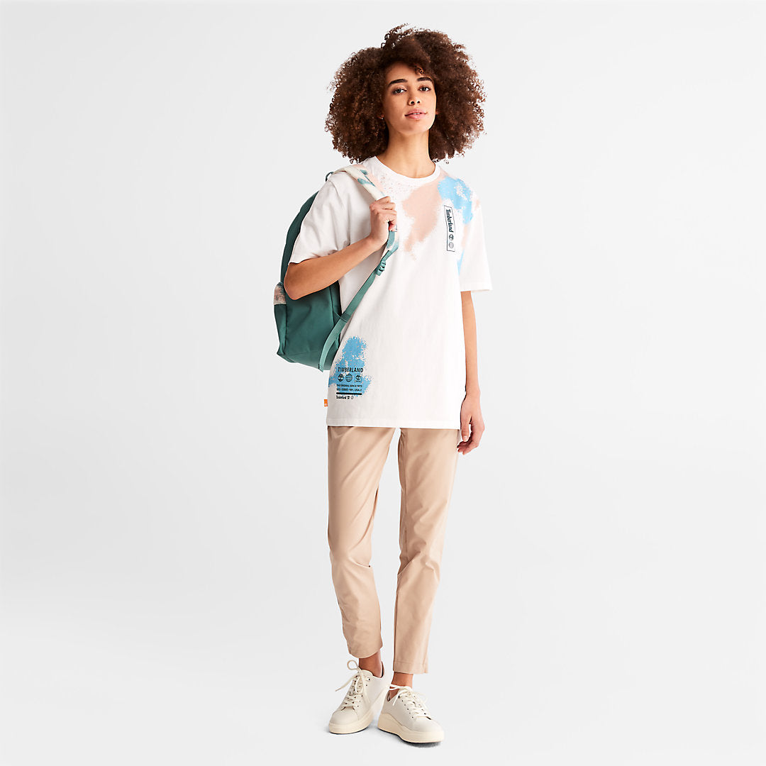 Timberland Mens Paint Graphic T-Shirt for Men in White