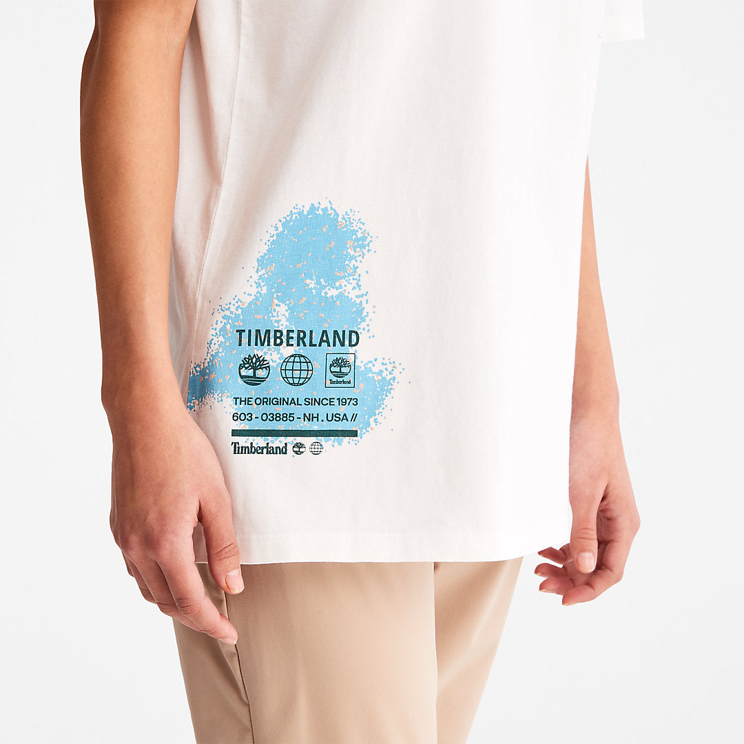 Timberland Mens Paint Graphic T-Shirt for Men in White