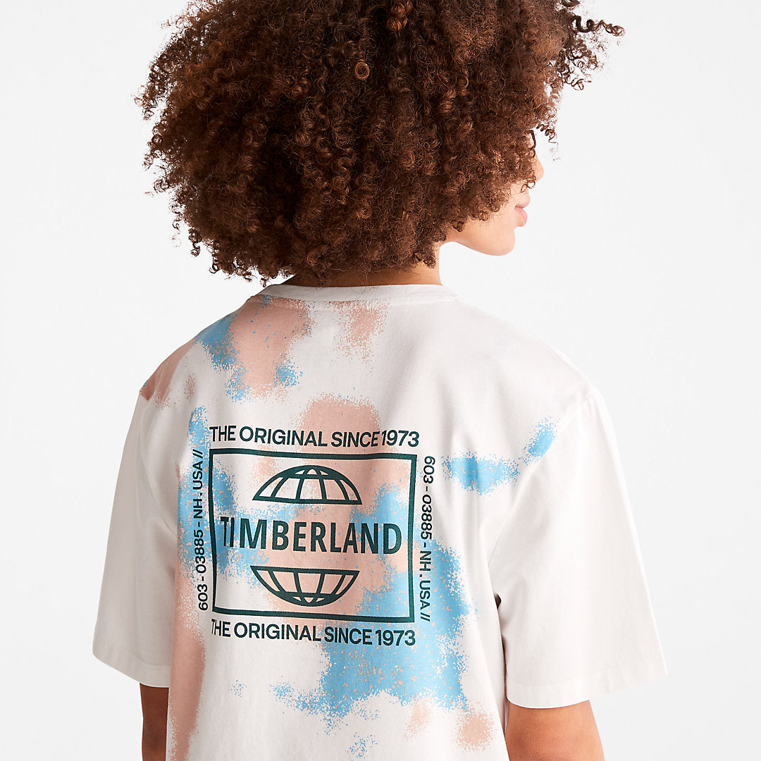 Timberland Mens Paint Graphic T-Shirt for Men in White