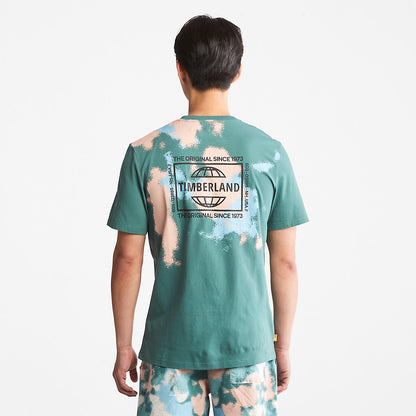 Timberland Mens Paint Graphic T-Shirt for Men in Teal