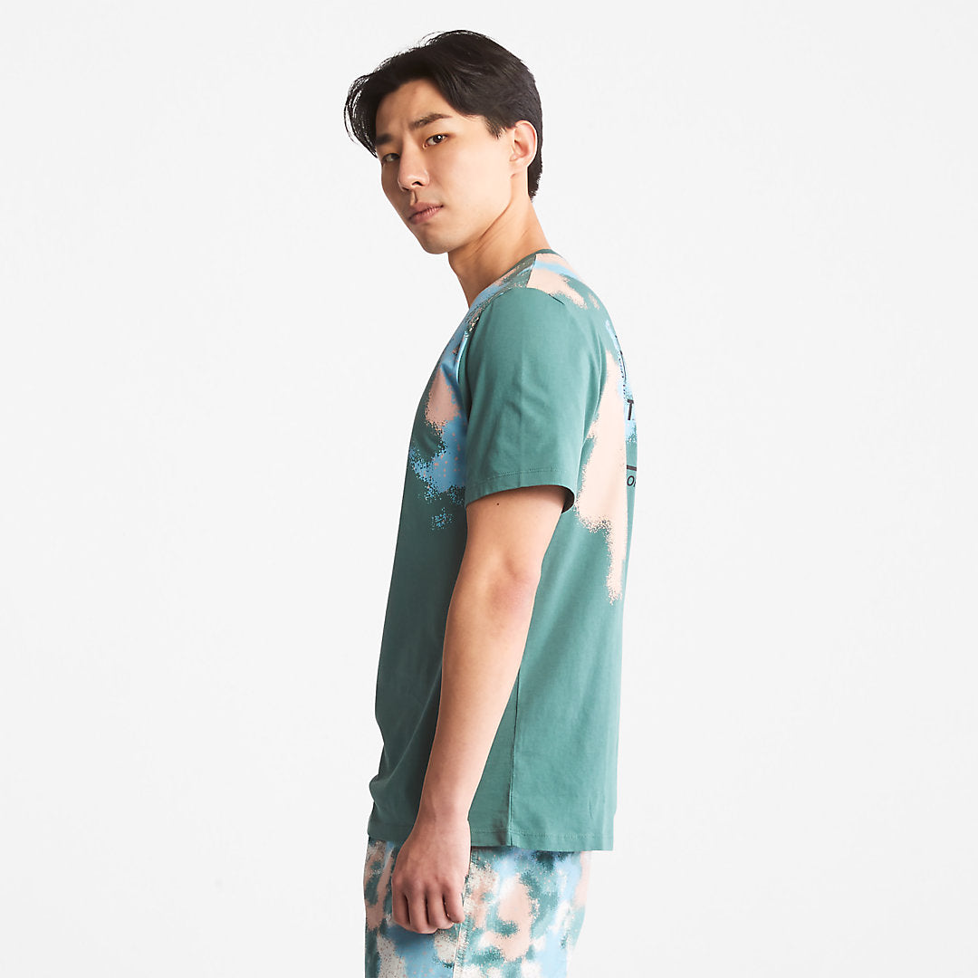 Timberland Mens Paint Graphic T-Shirt for Men in Teal