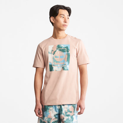 Timberland Mens Storytelling Logo T-Shirt for Men in Pink