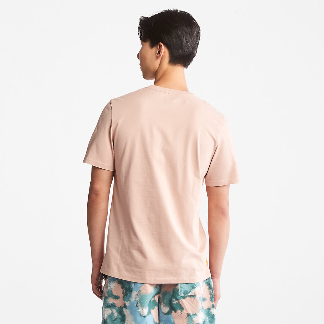 Timberland Mens Storytelling Logo T-Shirt for Men in Pink