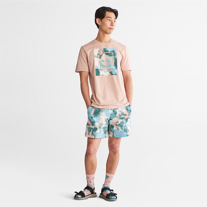 Timberland Mens Storytelling Logo T-Shirt for Men in Pink