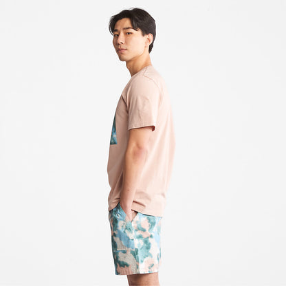 Timberland Mens Storytelling Logo T-Shirt for Men in Pink