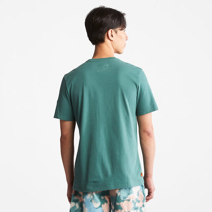 Timberland Mens Storytelling Logo T-Shirt for Men in Teal