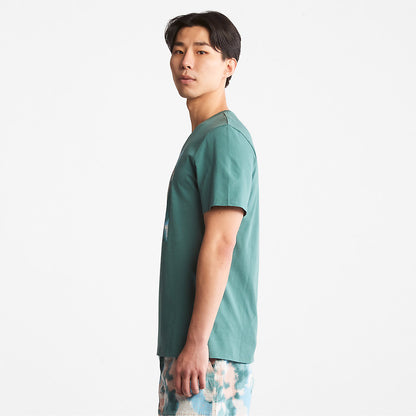 Timberland Mens Storytelling Logo T-Shirt for Men in Teal