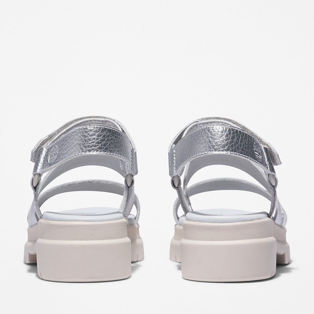 Timberland Womens London Vibe Ankle-Strap Sandal for Women in Silver