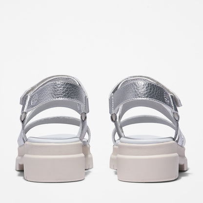 Timberland Womens London Vibe Ankle-Strap Sandal for Women in Silver