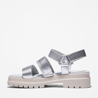 Timberland Womens London Vibe Ankle-Strap Sandal for Women in Silver