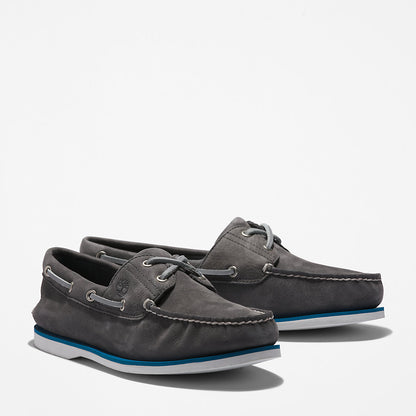 Timberland Mens Timberland® 2-Eye Classic Boat Shoe for Men in Dark Grey