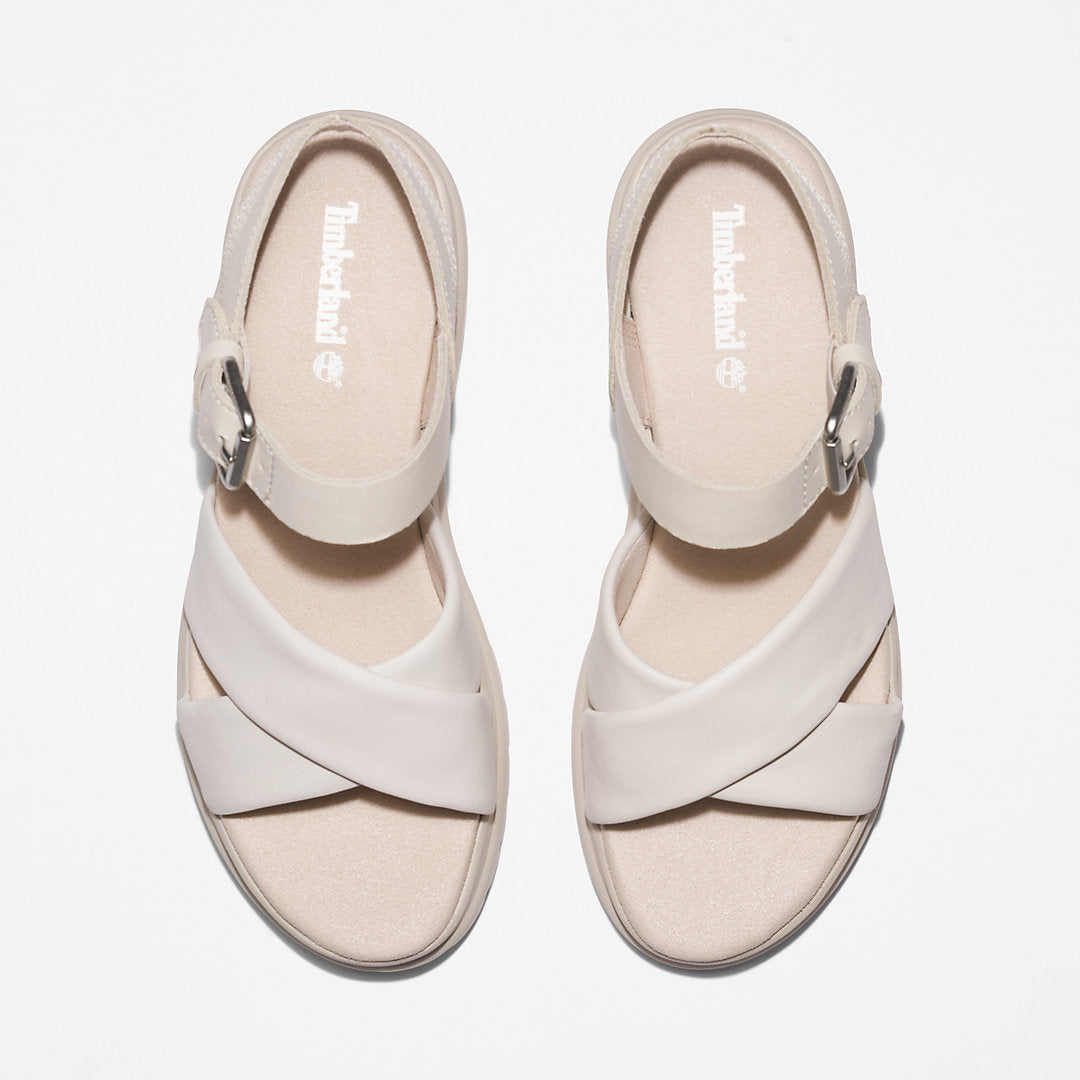 Timberland Womens London Vibe Ankle-strap Sandal for Women in White