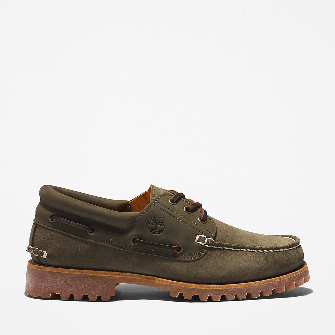 Timberland Mens Timberland® 3-Eye Lug Handsewn Boat Shoe for Men in Dark Green