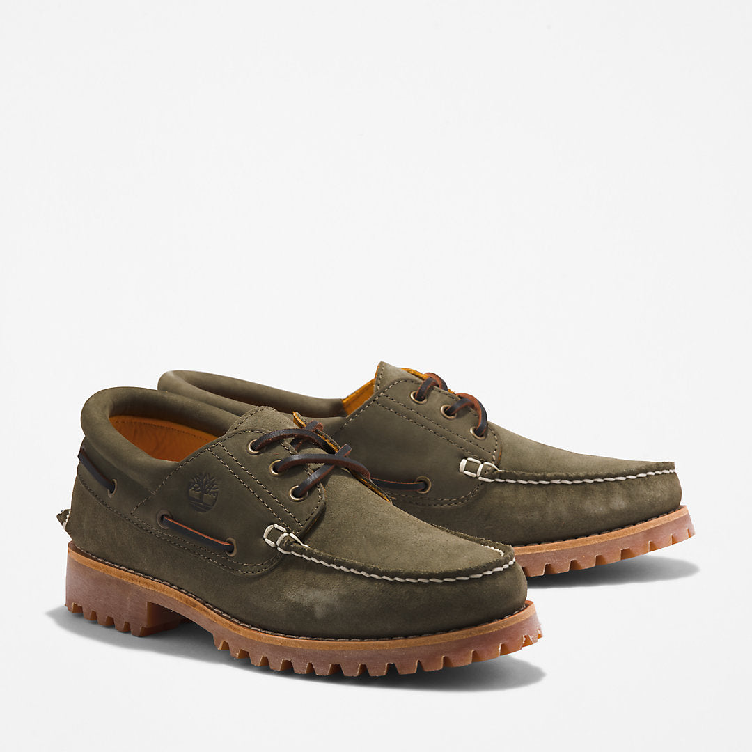 Timberland Mens Timberland® 3-Eye Lug Handsewn Boat Shoe for Men in Dark Green