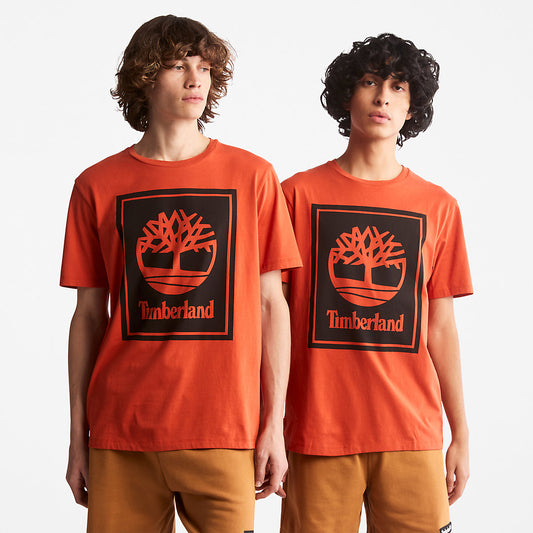 Timberland Mens Tree Logo T-Shirt for All Gender in Orange