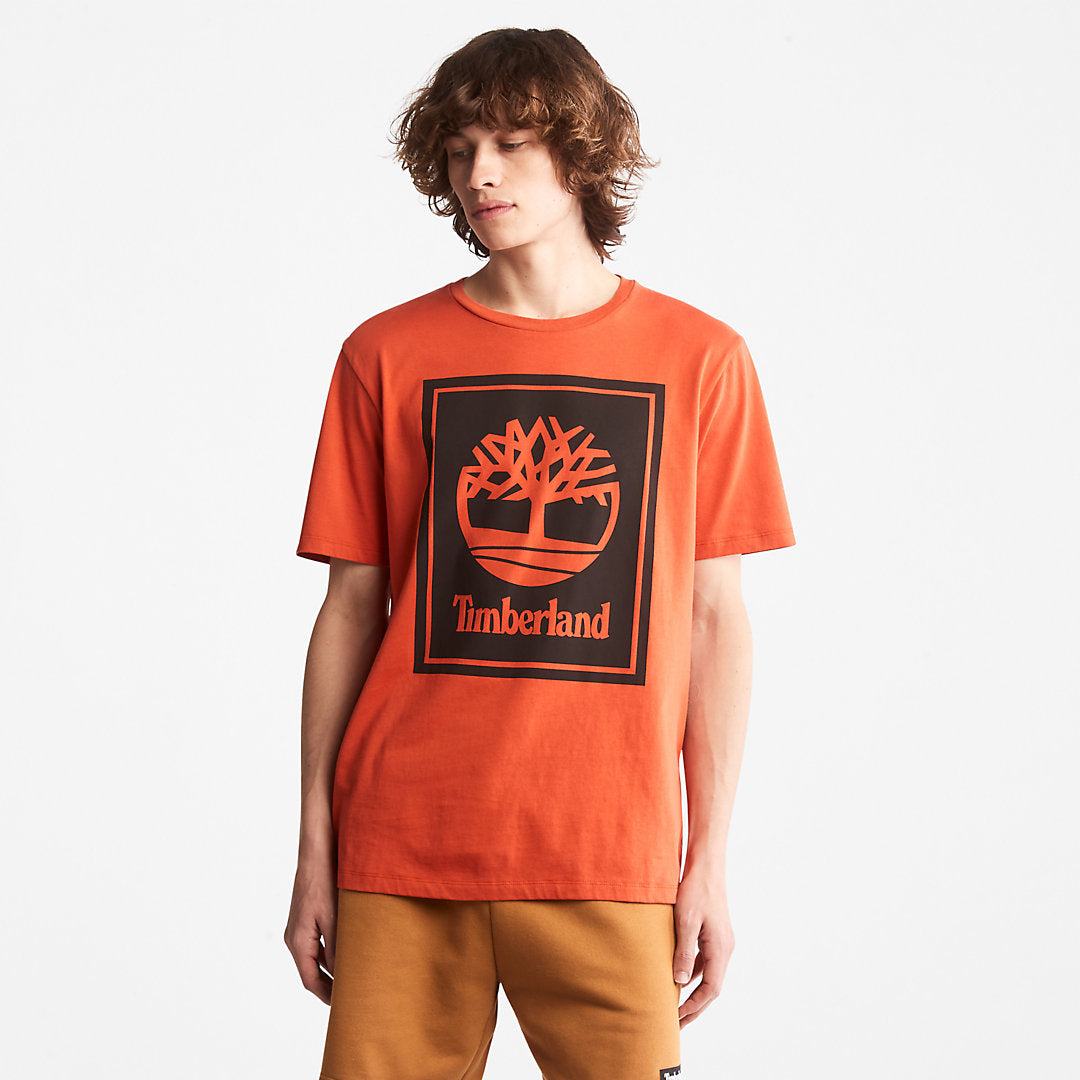 Timberland Mens Tree Logo T-Shirt for All Gender in Orange