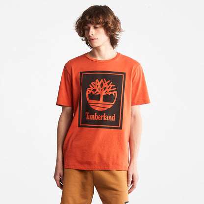 Timberland Mens Tree Logo T-Shirt for All Gender in Orange