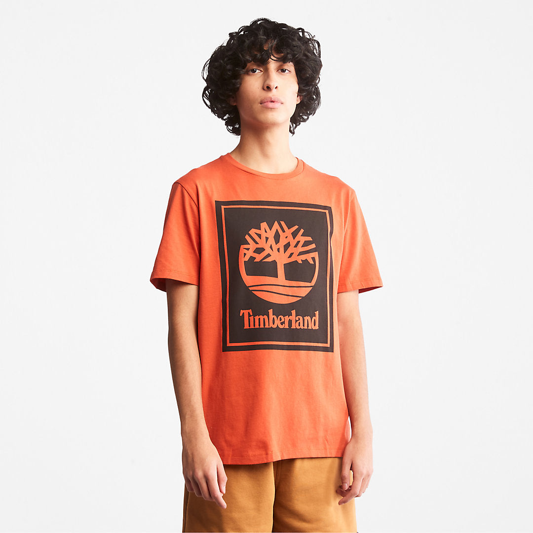Timberland Mens Tree Logo T-Shirt for All Gender in Orange
