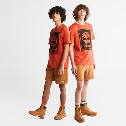 Timberland Mens Tree Logo T-Shirt for All Gender in Orange