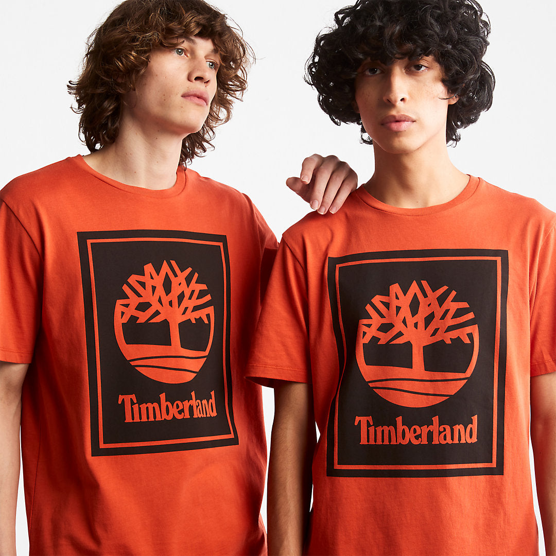 Timberland Mens Tree Logo T-Shirt for All Gender in Orange