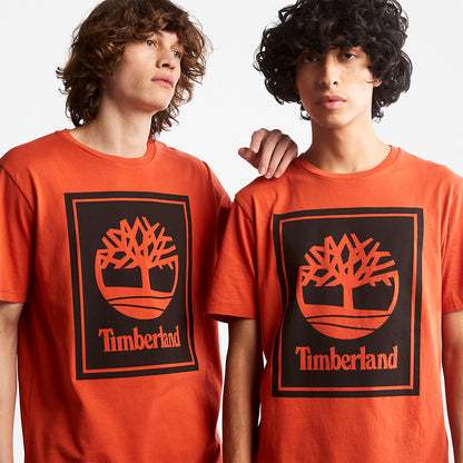 Timberland Mens Tree Logo T-Shirt for All Gender in Orange