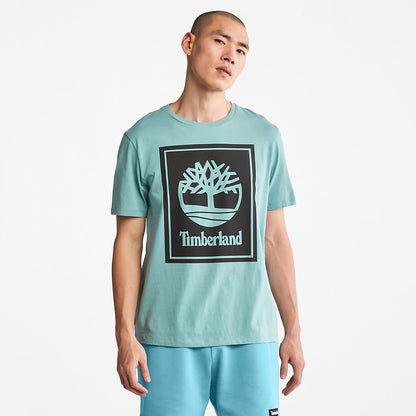 Timberland Mens Tree Logo T-Shirt for All Gender in Teal