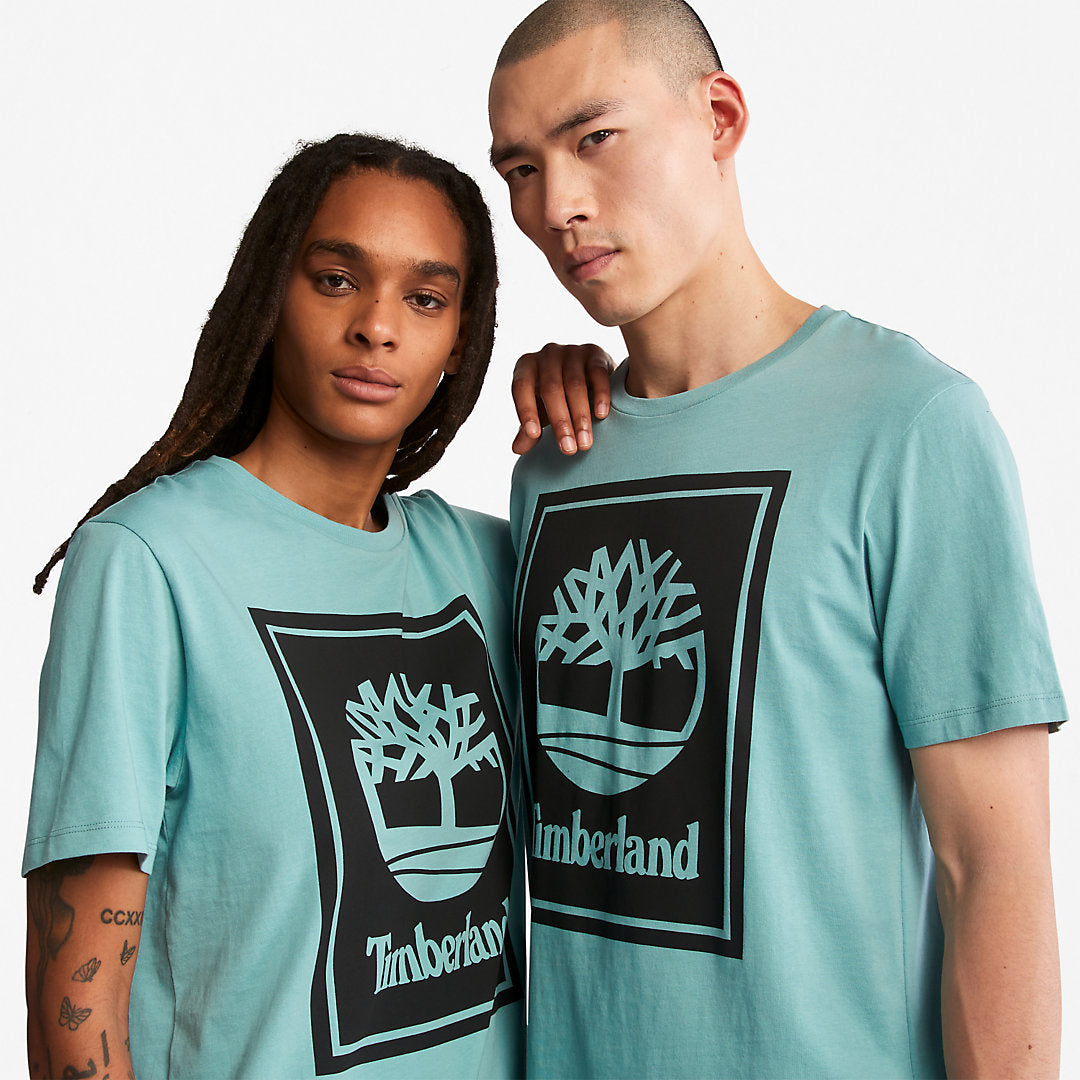 Timberland Mens Tree Logo T-Shirt for All Gender in Teal