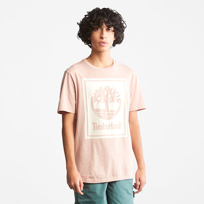 Timberland Mens Tree Logo T-Shirt for All Gender in Pink