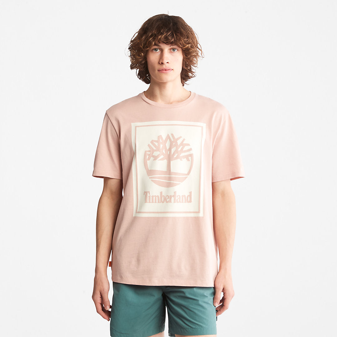 Timberland Mens Tree Logo T-Shirt for All Gender in Pink
