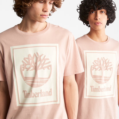 Timberland Mens Tree Logo T-Shirt for All Gender in Pink