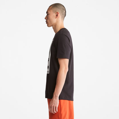 Timberland Mens Stack Logo T-Shirt for Men in Black/White